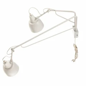 Cheap Applique 1002 avec prise, à 2 lampes, blanche Éclairage De Bureau