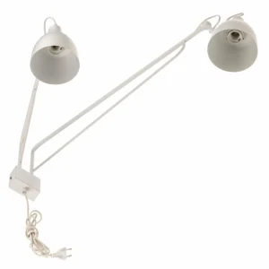 Cheap Applique 1002 avec prise, à 2 lampes, blanche Éclairage De Bureau