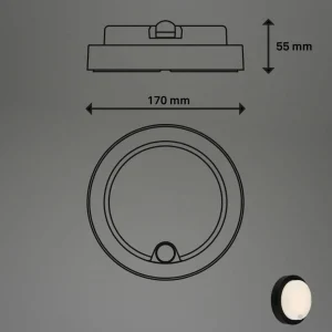 Store Applique d'extérieur LED 3765015 Batterie Détecteur, noir Éclairage Extérieur Professionnel