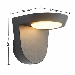 Best Applique d'extérieur LED Carmelo, gris foncé Éclairage Extérieur Professionnel