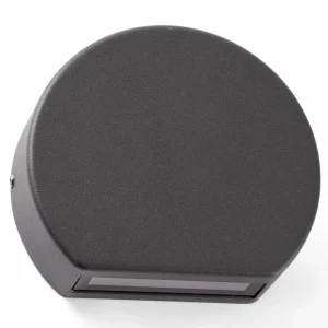 Fashion Applique d'extérieur LED Pill ronde en gris foncé Éclairage Extérieur Professionnel