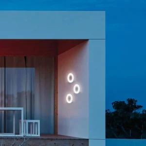 Outlet Applique d'extérieur LED Santorini, blanche, ronde Éclairage Extérieur Professionnel