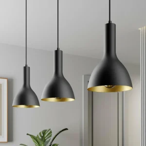 Best Cosmina suspension, 3 l. allongée noire Éclairage De Magasins