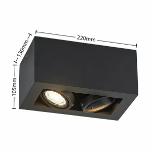 Hot Giyan Downlight, à 2 lampes, noir Éclairage De Bureau