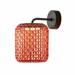 Store Nans A Applique d'extérieur LED, rouge, Ø 21,6 cm Éclairage Extérieur Professionnel