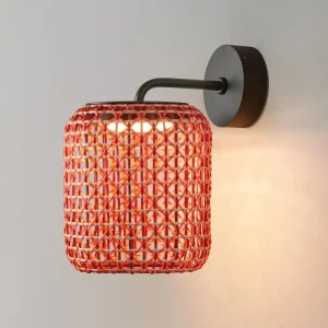 Store Nans A Applique d'extérieur LED, rouge, Ø 21,6 cm Éclairage Extérieur Professionnel
