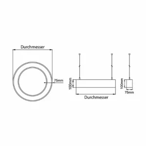 Best Biro Circle anneau up/down Ø 75cm 80W on/off blanc 840 Éclairage De Magasins