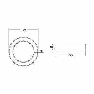 Best Biro Circle Plafond circulaire Ø 75 cm DALI noir 4000 K Éclairage De Bureau