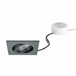 Store Spot encastré LED Tirrel-S, driver RC rond titane mat Éclairage De Magasins