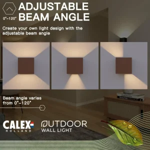 Hot applique d'extérieur LED Cube, Up&Down, hauteur 10cm, brun Éclairage Extérieur Professionnel