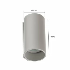 Best Egger Applique d'extérieur LED Tubo, blanc, Ø 9 cm, aluminium, up/down Éclairage Extérieur Professionnel