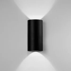 New Egger Applique d'extérieur LED Tubo, noir, Ø 9 cm Alu up/down Éclairage Extérieur Professionnel
