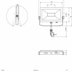 Fashion LFA Projecteur d'extérieur argent Fiche 5.700K 30W Éclairage Extérieur Professionnel