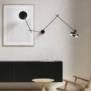 Sale Arigato applique 2 lampes 90cm noire Éclairage De Bureau