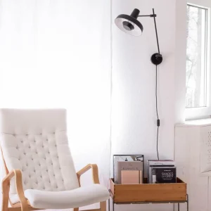 Sale Arigato mur à 1 lampe 70cm Ø23cm noir Éclairage De Bureau