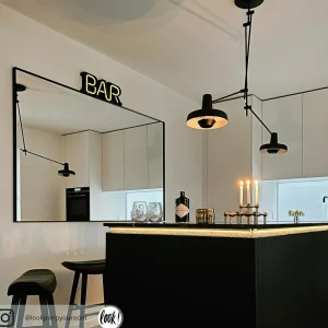 Outlet Arigato plafonnier à 2 lampes 110cm noir Éclairage De Bureau