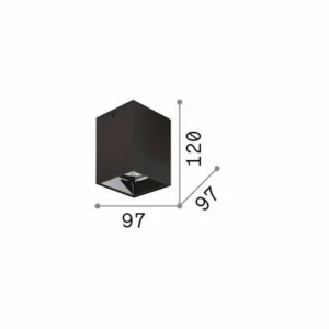 Best Ideal Lux downlight LED Nitro Square, noir, hauteur 12 cm Éclairage De Bureau