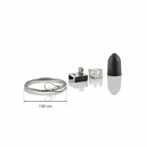 Best Kit de suspension rail triphasé Noa, 150 cm noir Éclairage De Magasins