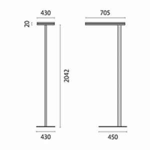 Store Lampadaire LED SL720SL dim tactile 15 500 lm blanc Éclairage De Bureau