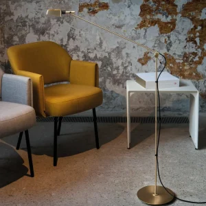 Cheap Lampadaire LED Tema, réglable, doré Éclairage De Bureau