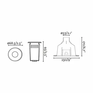 Best Lampe à LED Nok, couleur nickel, acier inoxydable, Ø 6,8 cm, IP68 Éclairage Extérieur Professionnel
