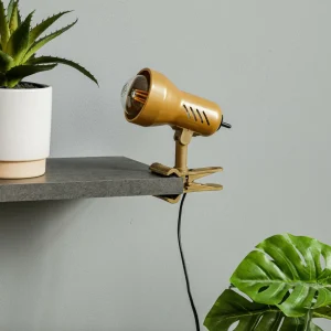 Cheap Lampe à pince KD Gold avec prise, douille E27 Éclairage De Bureau