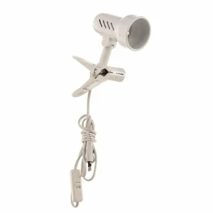 Clearance Lampe à pince KD White avec prise, douille E27 Éclairage De Bureau