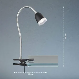 Clearance Lampe à pince LED Nox, gris noir Éclairage De Bureau