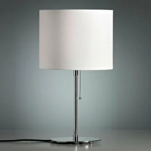 Outlet Lampe à poser abat-jour en lin blanc Éclairage De Bureau