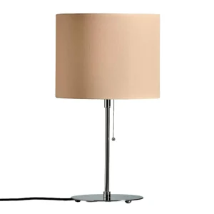 Outlet Lampe à poser avec abat-jour en lin couleur nature Éclairage De Bureau