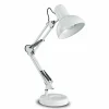 Sale Lampe à poser Kelly avec bras articulé, E27, blanc Éclairage De Bureau