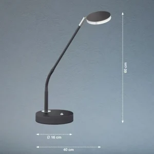 New Lampe à poser LED Lunia, dimmable, noir sable Éclairage De Bureau