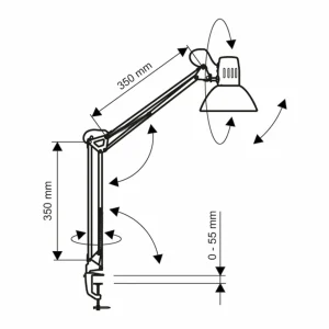 Store Lampe de bureau study avec pince, noir Éclairage De Bureau