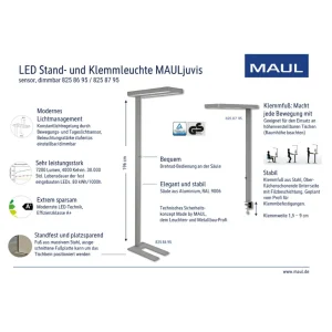 Best Lampe de table LED juvis, blanc, pied à pince Éclairage De Bureau
