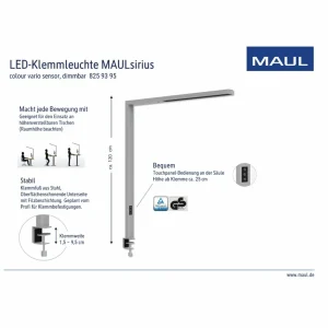 Best Lampe de table LED sirius, argent, pied à pince Éclairage De Bureau