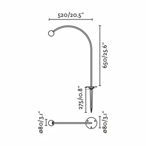 Best Sale Lampe sur piquet LED Cuca, noir, acier inoxydable/verre, hauteur 65 cm Éclairage Extérieur Professionnel
