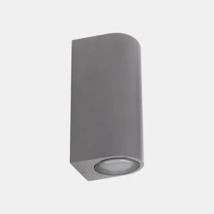 Store Applique d'extérieur Bob Double, gris, largeur 7 cm, aluminium Éclairage Extérieur Professionnel