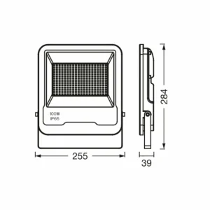 Store WiFi Floodlight, RGBW noir 100W Éclairage Extérieur Professionnel