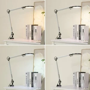 Best Sale lampe à pince LED Nyxaris, gris, métal, CCT, 52 cm Éclairage De Bureau