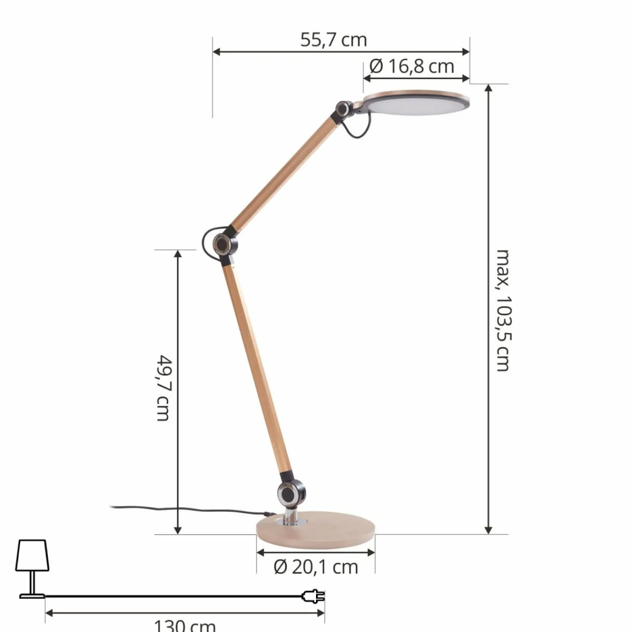 Cheap lampe de table LED Nyxaris, or, métal, CCT, 50 cm Éclairage De Bureau