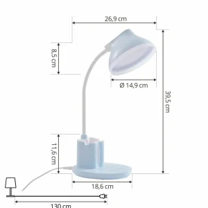 Best Sale lampe de table LED Zephyra, bleu, CCT, intensité variable Éclairage De Bureau
