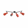 Online spot pour plafond Ovelia, orange/noir, 4 lampes, fer Éclairage De Bureau
