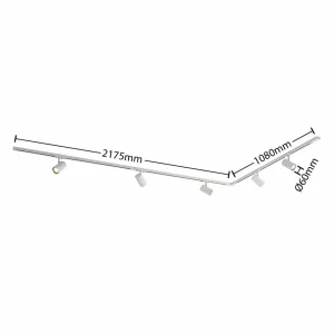 Store Système complet de rails Linaro, à 5 lampes, blanc Éclairage De Bureau