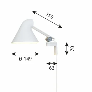 Best NJP applique LED bras court, blanc Éclairage De Bureau
