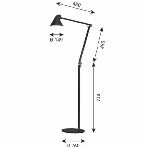Discount NJP lampadaire LED 3 000K gris clair Éclairage De Bureau