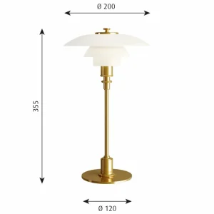 Clearance PH 2/1 lampe à poser laiton-blanc Éclairage De Bureau