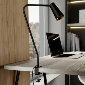 Best Angelina Lampe à pince, noire-dorée Éclairage De Bureau