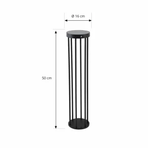 Best Lampe d'allée solaire à LED Nilea, Ø 16 cm, noir, capteur Éclairage Extérieur Professionnel