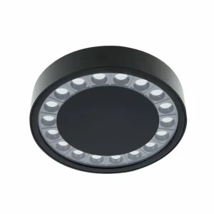 Store Plafonnier d'extérieur LED Roran, noir, Ø 18 cm, IP65 Éclairage Extérieur Professionnel