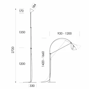 Discount AYNO L lampadaire noir/orange 4 000 K Éclairage De Bureau